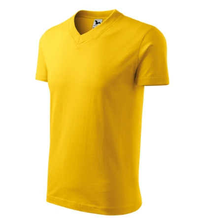 Malfini 102 V-neck unisex póló sárga színben