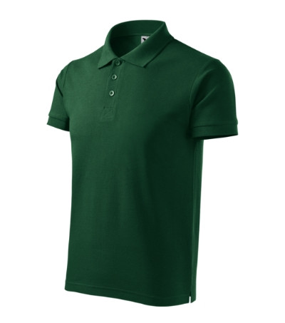 Malfini 215 Cotton Heavy férfi galléros póló dark green színben