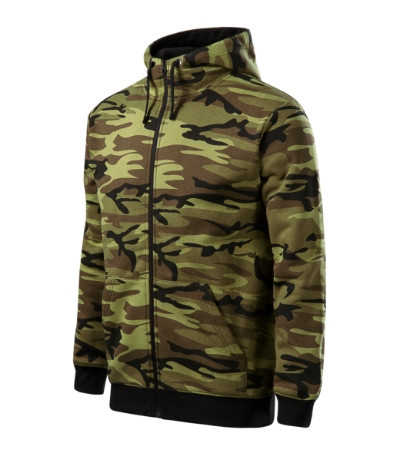 Malfini C19 Camo Zipper férfi felső zöld terepszín színben