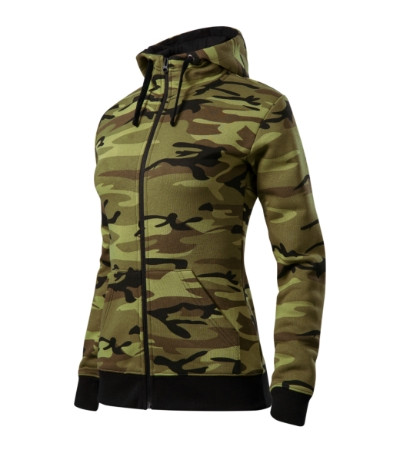 Malfini C20 Camo Zipper női felső zöld terepszín színben