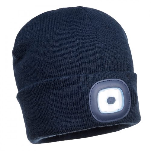 Portwest B029 Beanie USB újratölthető LED-es fejlámpa navy színben