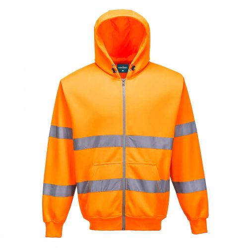 Portwest B305 Hi-Vis zippzáros pulóver narancs színben