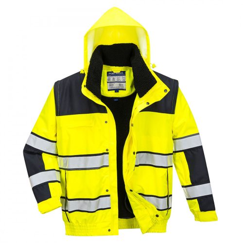 Portwest C466 Hi-Vis Classic Bomber dzseki sárga/fekete színben