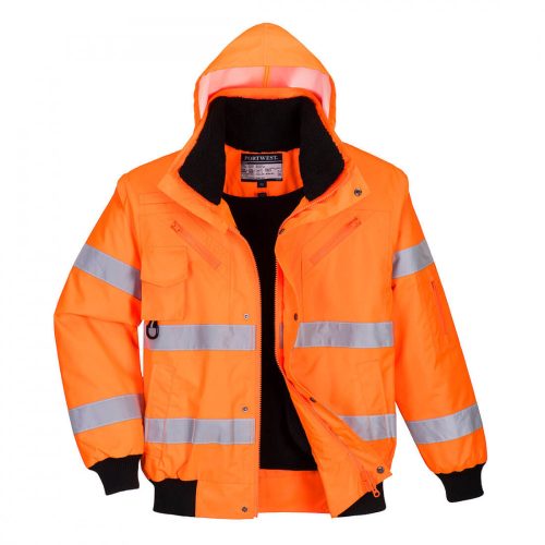 Portwest C467 Hi-Vis 3 az 1-ben bomber dzseki narancs színben