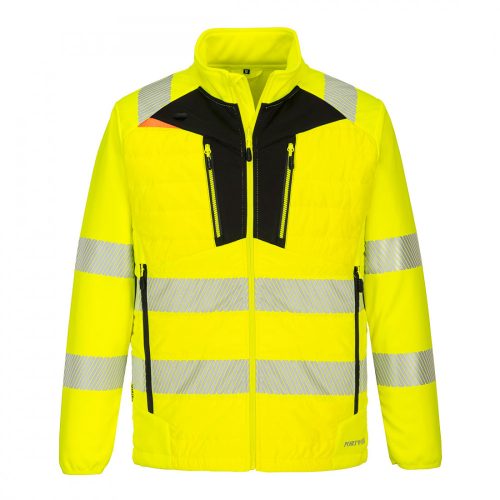 Portwest DX473 DX4 Hi-Vis Hybrid Baffle kabát sárga/fekete színben