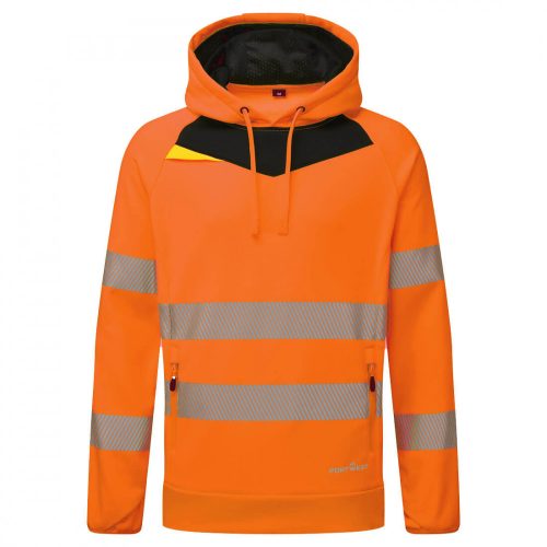 Portwest DX483 DX4 Hi-Vis kapucnis pulóver narancs/fekete színben