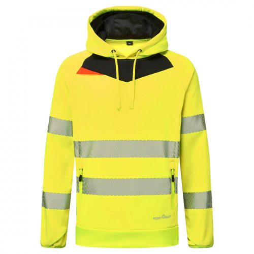 Portwest DX483 DX4 Hi-Vis kapucnis pulóver sárga/fekete színben