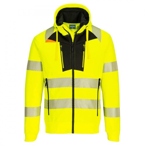 Portwest DX484 DX4 Hi-Vis kapucnis pulóver sárga/fekete színben