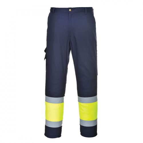 Portwest E049 Jól láthatósági kéttónusú nadrág sárga/navy színben