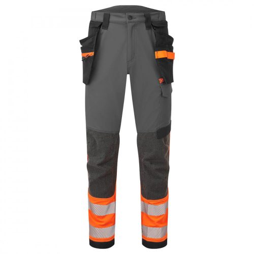 Portwest EV442 EV4 Hi-Vis Stretch nadrág narancs/mole szürke színben