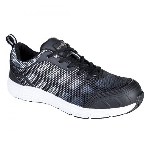 Portwest FT15 Steelite Tove Trainer munkavédelmi cipő fekete/fehér színben S1P