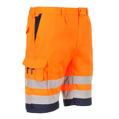 Portwest L043 Hi-Vis könnyű poli-pamut rövidnadrág narancs/navy színben