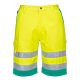 Portwest L043 Hi-Vis könnyű poli-pamut rövidnadrág sárga/zöldeskék színben