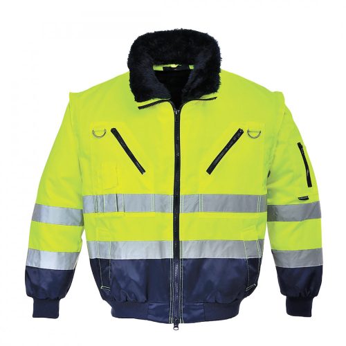 Portwest PJ50 Hi-Vis 3-in-1 Pilota kabát sárga/navy színben