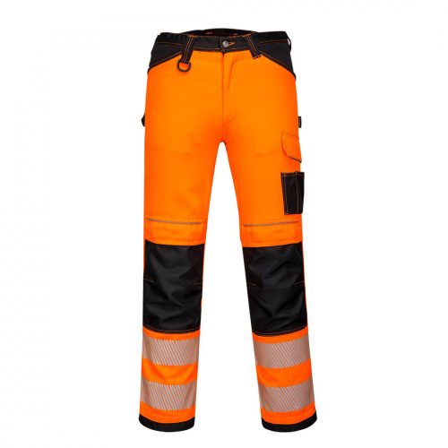 Portwest PW303 PW3 Hi-Vis könnyű stretch nadrág narancs/fekete színben