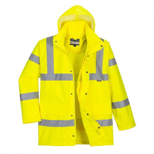 Portwest RT60 Hi-Vis légáteresztő rain traffic kabát sárga színben