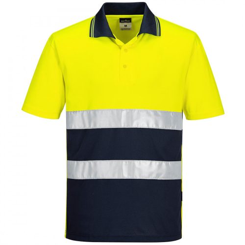 Portwest S175 Hi-Vis Kéttónusú könnyű póló sárga/navy színben