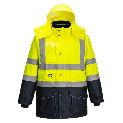 Portwest S426 Hi-Vis 7 az 1-ben kontraszt Traffic kabát sárga/navy színben