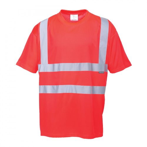 Portwest S478 Hi-Vis póló piros színben