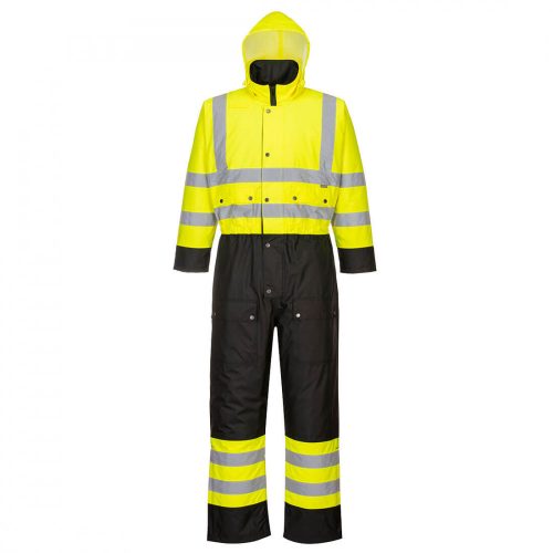 Portwest S485 Hi-Vis Contrast jól láthatósági bélelt overál sárga/fekete színben