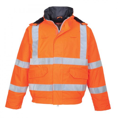 Portwest S773 Bizflame Rain Hi-Vis Antistatic FR bomber kabát narancs színben