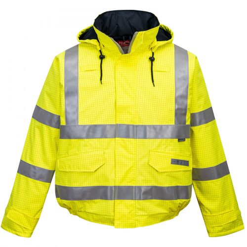 Portwest S773 Bizflame Rain Hi-Vis Antistatic FR bomber kabát sárga színben