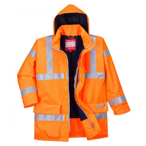 Portwest S778 Bizflame Rain Hi-Vis antisztatikus FR kabát narancs színben