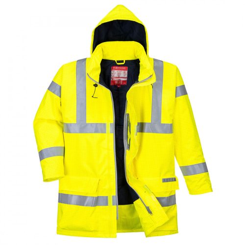 Portwest S778 Bizflame Rain Hi-Vis antisztatikus FR kabát sárga színben