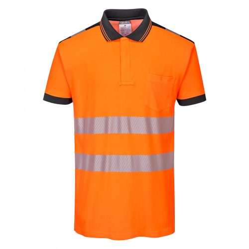 Portwest T180 PW3 Hi-Vis galléros póló narancs/fekete színben