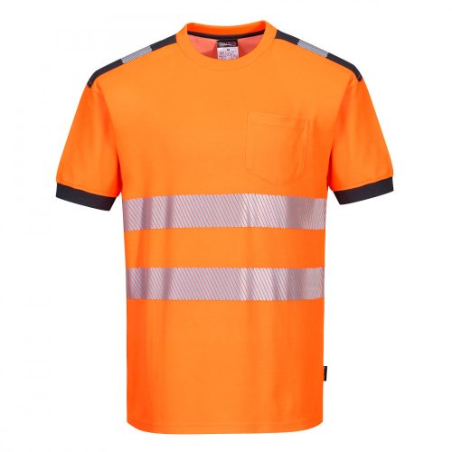 Portwest T181 PW3 Hi-Vis póló narancs/szürke színben