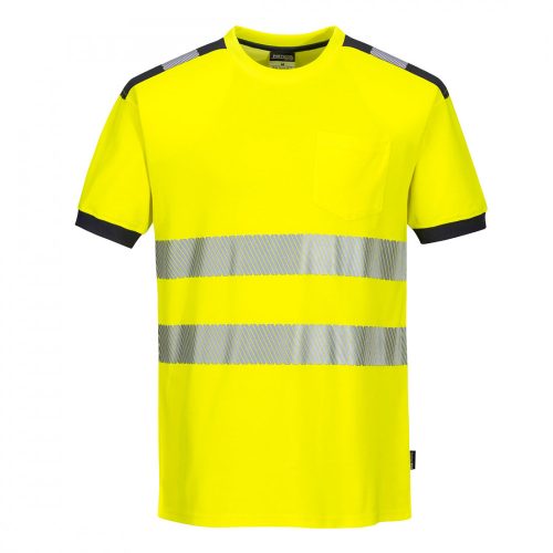 Portwest T181 PW3 Hi-Vis póló sárga/szürke színben