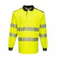 Portwest T184 PW3 Hi-Vis hosszú ujjú galléros póló sárga/fekete színben