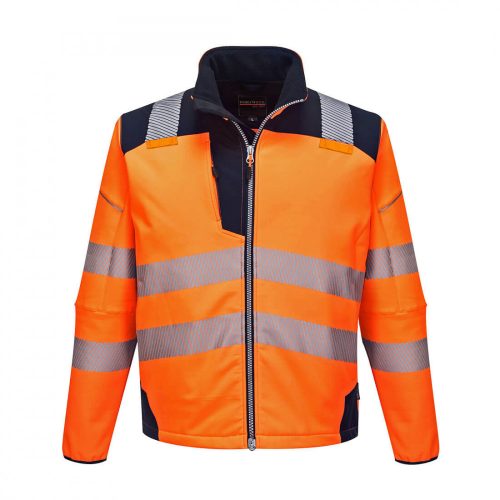 Portwest T402 PW3 Hi-Vis softshell kabát narancs/navy színben