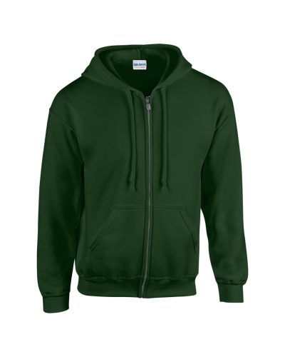 Gildan GI18600 unisex cipzáros kapucnis pulóver - forest green szín