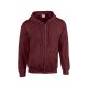 Gildan GI18600 unisex cipzáros kapucnis pulóver - maroon szín