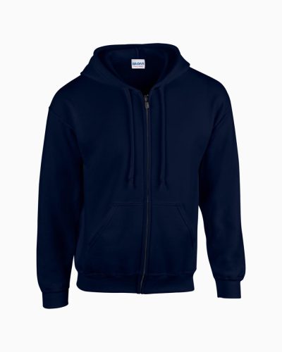 Gildan GI18600 unisex cipzáros kapucnis pulóver - navy szín