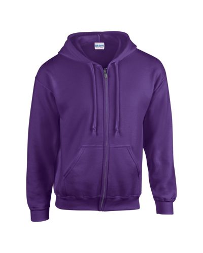 Gildan GI18600 unisex cipzáros kapucnis pulóver - purple szín