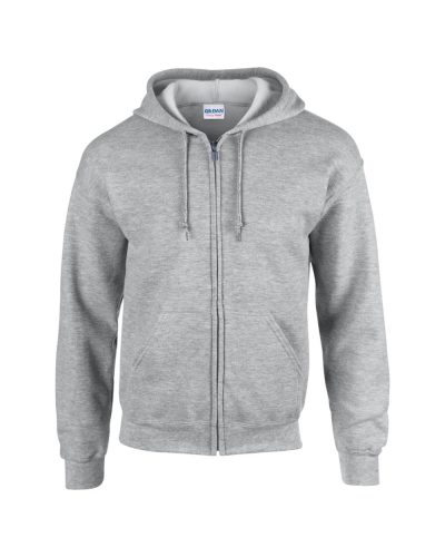 Gildan GI18600 unisex cipzáros kapucnis pulóver - sport grey szín