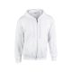 Gildan GI18600 unisex cipzáros kapucnis pulóver - white szín