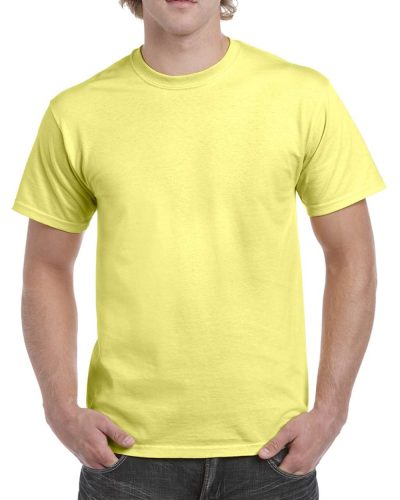 Gildan GI2000 unisex rövid ujjú felnőtt póló - cornsilk szín