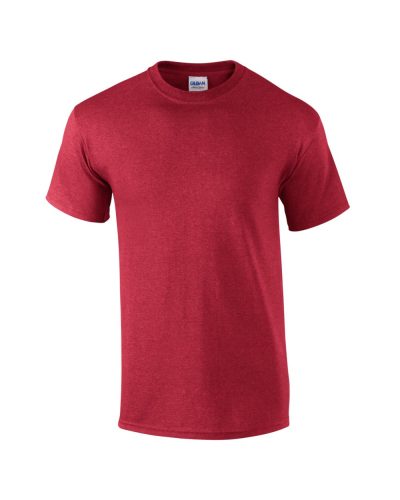 Gildan GI2000 unisex rövid ujjú felnőtt póló - heather cardinal szín