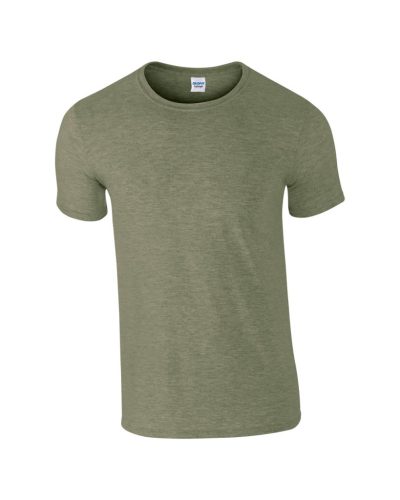 Gildan GI64000 unisex kereknyakú rövid ujjú póló - heather military green szín