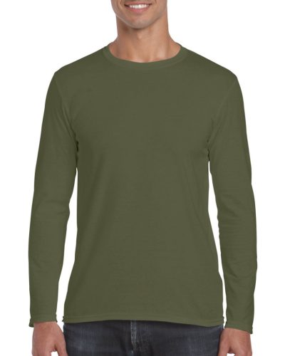 Gildan GI64400 hosszú ujjú unisex póló - military green szín