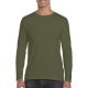 Gildan GI64400 hosszú ujjú unisex póló - military green szín