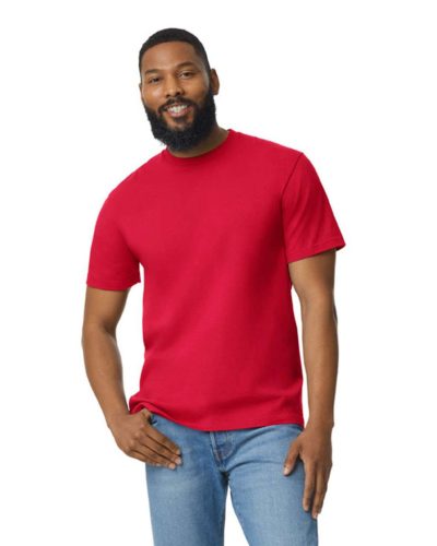 Gildan GI65000 unisex rövid ujjú póló - red szín