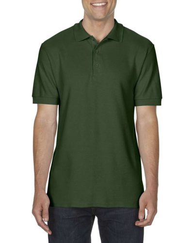 Gildan GI85800 unisex galléros pique pamut póló - forest green szín