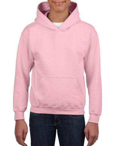Gildan GIB18500 kevertszálú kapucnis gyerek pulóver - light pink szín