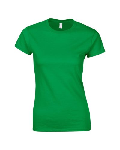 Gildan GIL64000 női rövid ujjú pamut póló - irish green szín