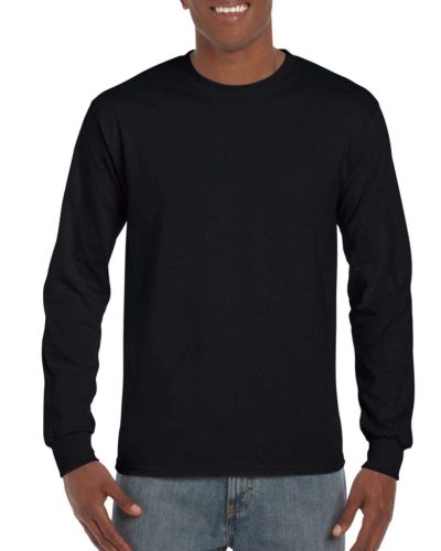 Gildan GIH400 unisex felnőtt hosszú ujjú póló - black szín