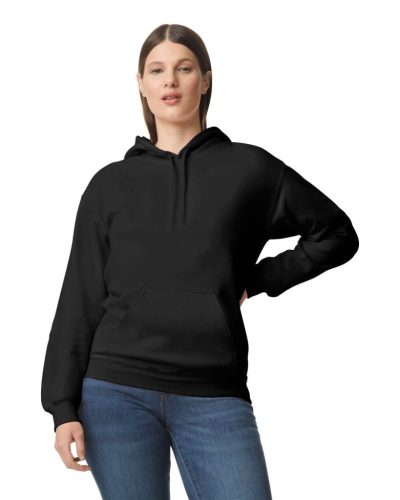 Gildan GISF500 kevertszálú unisex kapucnis pulóver - black szín